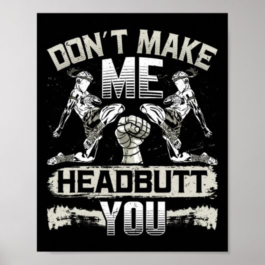 Lethwei Self Defense Headbutt Martial Arts Birmese Poster (Voorkant)