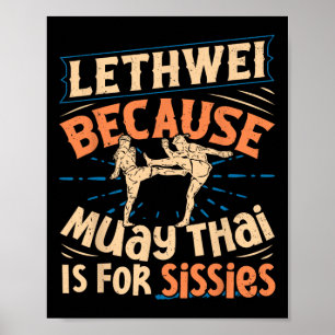 Lethwei traint Myanmarese bokser Le Boxing Poster