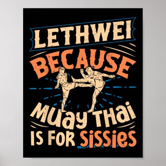 Lethwei traint Myanmarese bokser Le Boxing Poster (Voorkant)