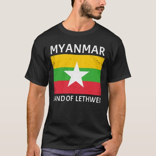 Lethwei vlag Myanmar T-Shirt (Voorkant)