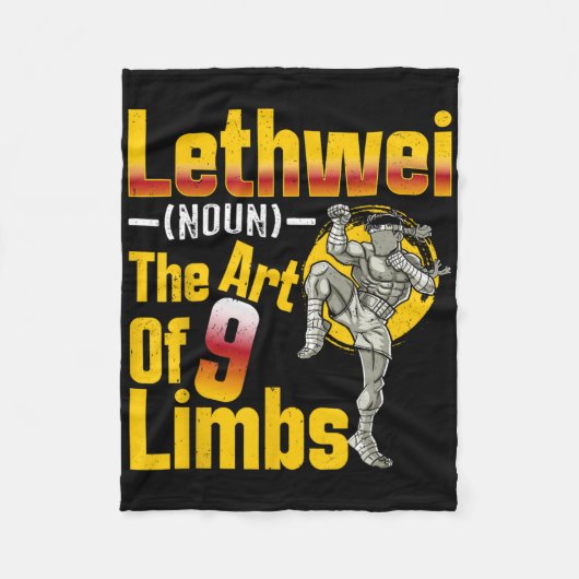Lethwei (zelfstandig naamwoord) De kunst van 9 led Fleece Deken (Voorkant)