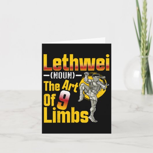 Lethwei (zelfstandig naamwoord) De kunst van 9 led Kaart (Voorkant)