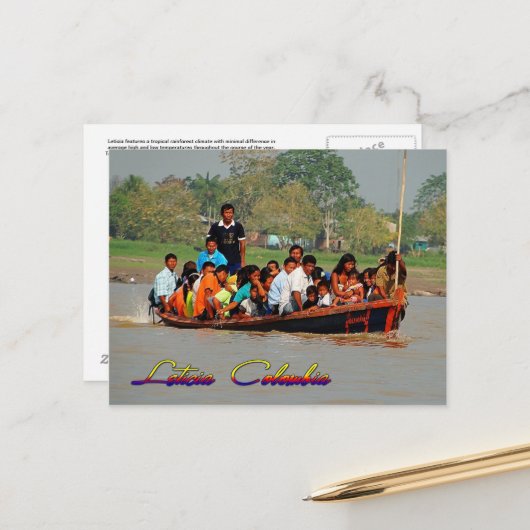 Leticia Colombia Post Kaart (Voorkant / Achterkant in situ)