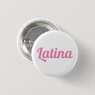 Letina roze en witte tekst van het douanemanuscrip ronde button 3,2 cm