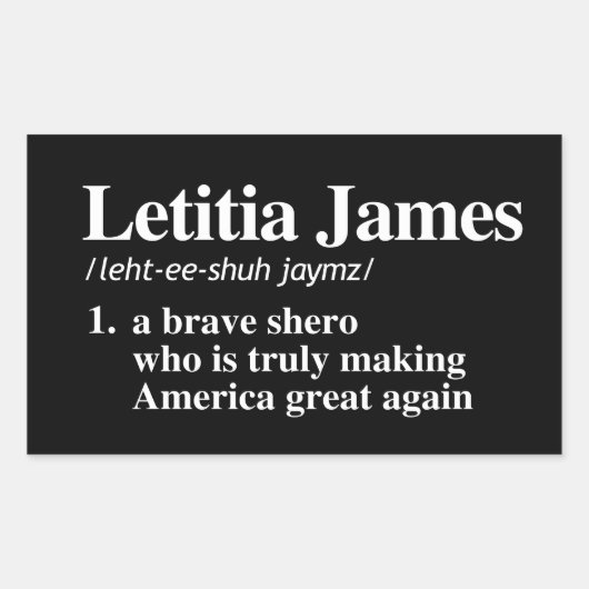 Letitia James Definition - Een dappere shero Rechthoekige Sticker (Voorkant)