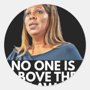 Letitia James. Niemand staat boven de wet Ronde Sticker