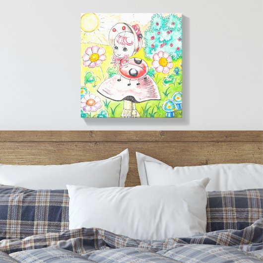 Letitia Ladybug Canvas Afdruk (Insitu (Slaapkamer))