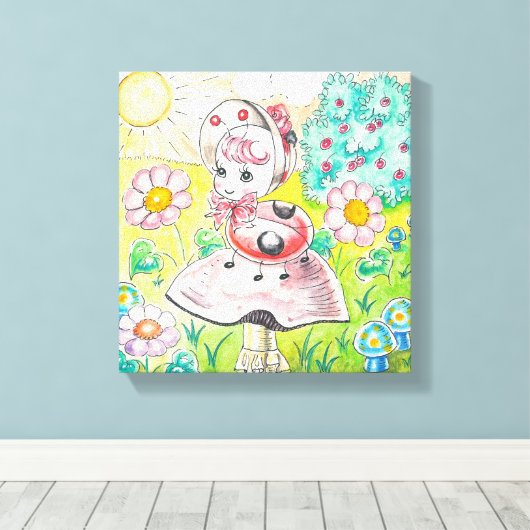 Letitia Ladybug Canvas Afdruk (Insitu (Houten vloer))