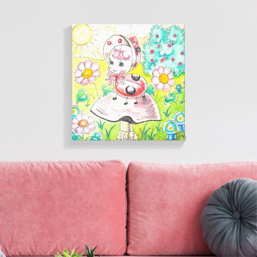 Letitia Ladybug Canvas Afdruk (Insitu (Woonkamer))