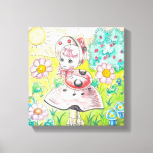 Letitia Ladybug Canvas Afdruk