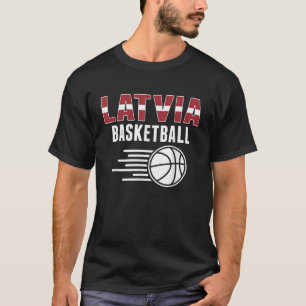 Letland Basketball Fans Jersey Latvian Flag Sport T-shirt