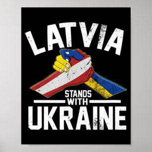 Letland blijft bij de Letse Oekraïense vlag Poster