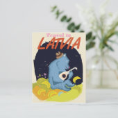 Letland Cartoon vintage-poster Briefkaart (Staand voorkant)