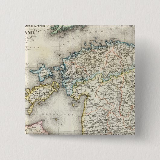Letland, Estland Vierkante Button 5,1 Cm (Voorkant)