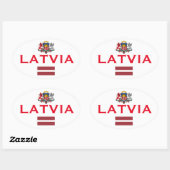 Letland Europese Ovale Stijl Sticker (Vel)