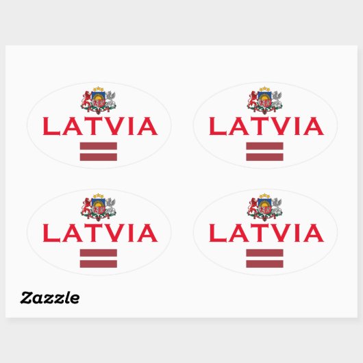 Letland Europese Ovale Stijl Sticker (Vel)