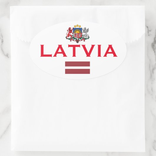 Letland Europese Ovale Stijl Sticker (Tas)