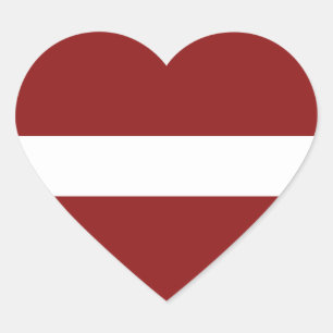Letland Flag Heart Sticker