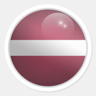 Letland Glossy Circle Flag Ronde Sticker