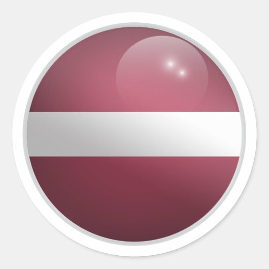 Letland Glossy Circle Flag Ronde Sticker (Voorkant)