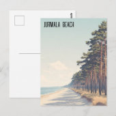 Letland Jūrmala Strand Reizen Briefkaart (Voorkant / Achterkant)