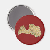 Letland Kaart Magnet (Voorkant / Achterkant)