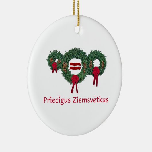 Letland Kerstmis 2 Keramisch Ornament (Rechts)