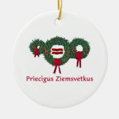 Letland Kerstmis 2 Keramisch Ornament (Voorkant)