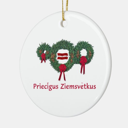 Letland Kerstmis 2 Keramisch Ornament (Links)
