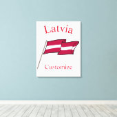 Letland Land Vlag Thunder_Cove Canvas Afdruk (Insitu (Houten vloer))