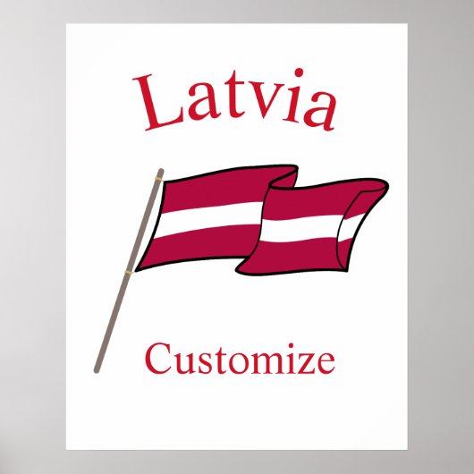 Letland Land Vlag Thunder_Cove Poster (Voorkant)