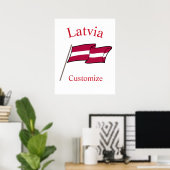 Letland Land Vlag Thunder_Cove Poster (Thuiskantoor)