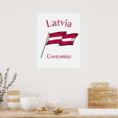 Letland Land Vlag Thunder_Cove Poster (Keuken)