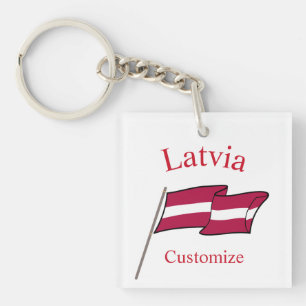 Letland Land Vlag Thunder_Cove Sleutelhanger
