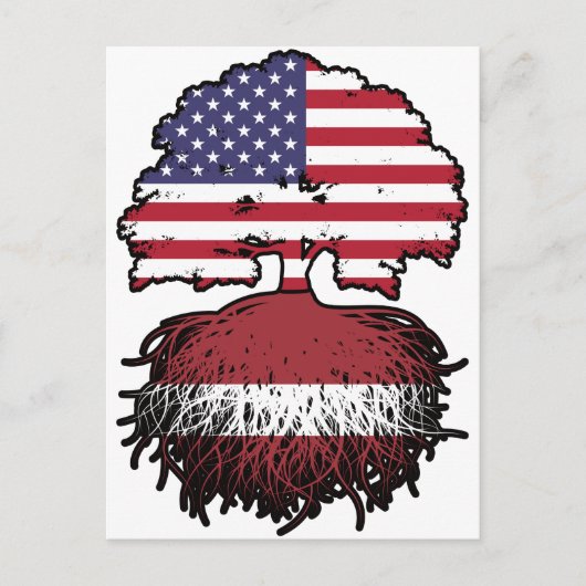 Letland Lets American USA Briefkaart (Voorkant)