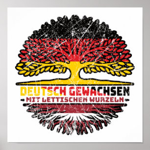 Letland Lets Duits Duitsland Boom Wortel Poster