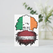 Letland Lets Irish Ireland Tree Roots Flag Briefkaart (Staand voorkant)