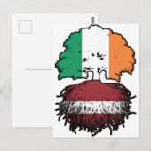 Letland Lets Irish Ireland Tree Roots Flag Briefkaart (Voorkant / Achterkant)