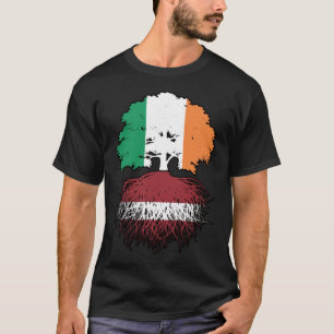 Letland Lets Irish Ireland Tree Roots Flag T-shirt