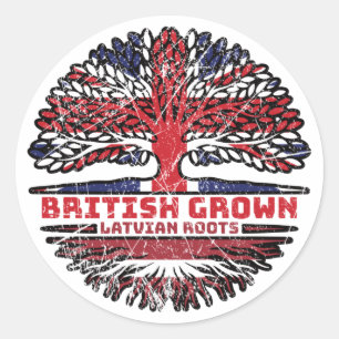 Letland Letse Britse boom in het Verenigd Koninkri Ronde Sticker