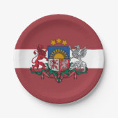 Letland, Letse vlag partij, verjaardag / sport Papieren Bordje (Voorkant)