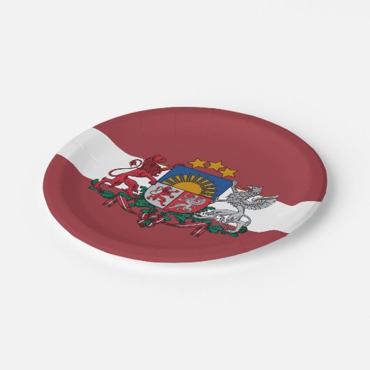 Letland, Letse vlag partij, verjaardag / sport Papieren Bordje (Gekanteld)