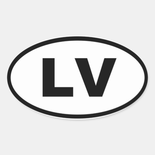 Letland LV Europees Ovale Sticker (Voorkant)