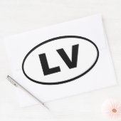 Letland LV Europees Ovale Sticker (Envelop)