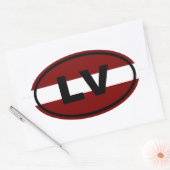 Letland LV Europees Ovale Sticker (Envelop)