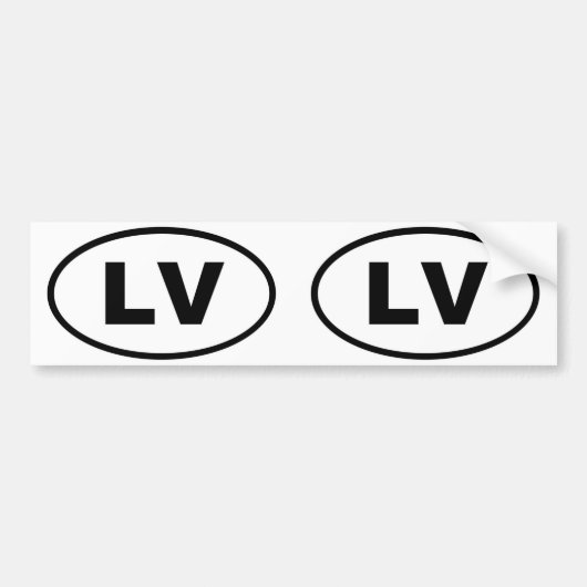 Letland LV Europese ovaal Bumpersticker (Voorkant)