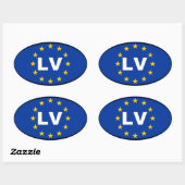 Letland LV Europese Unie Ovale Sticker (Vel)