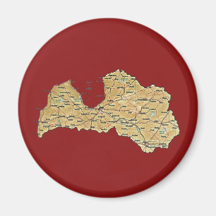 Letland Map Magnet