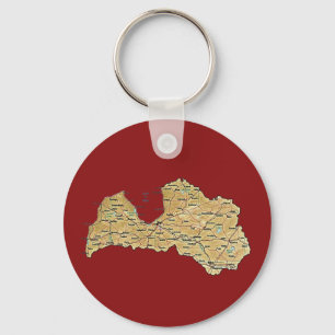 Letland Map Sleutelhanger