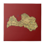 Letland Map Tile Tegeltje (Voorkant)